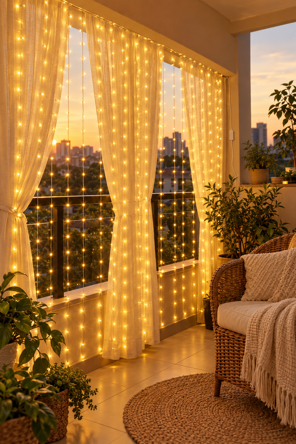 Cortina de luzes LED
